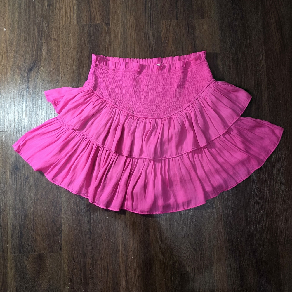 Mustard Seed Fuchsia Tiered A-Line Skirt
